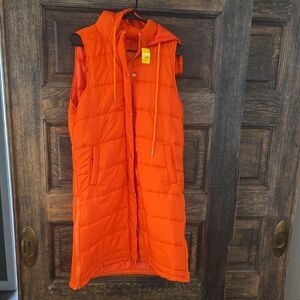 Source Unknown Orange Puffer Vest